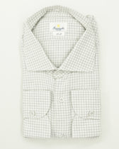 Giannetto Shirt Cotton Cashmere Check Light Grey