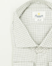 Giannetto Shirt Cotton Cashmere Check Light Grey