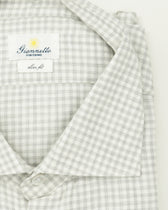 Giannetto Shirt Cotton Cashmere Check Light Grey