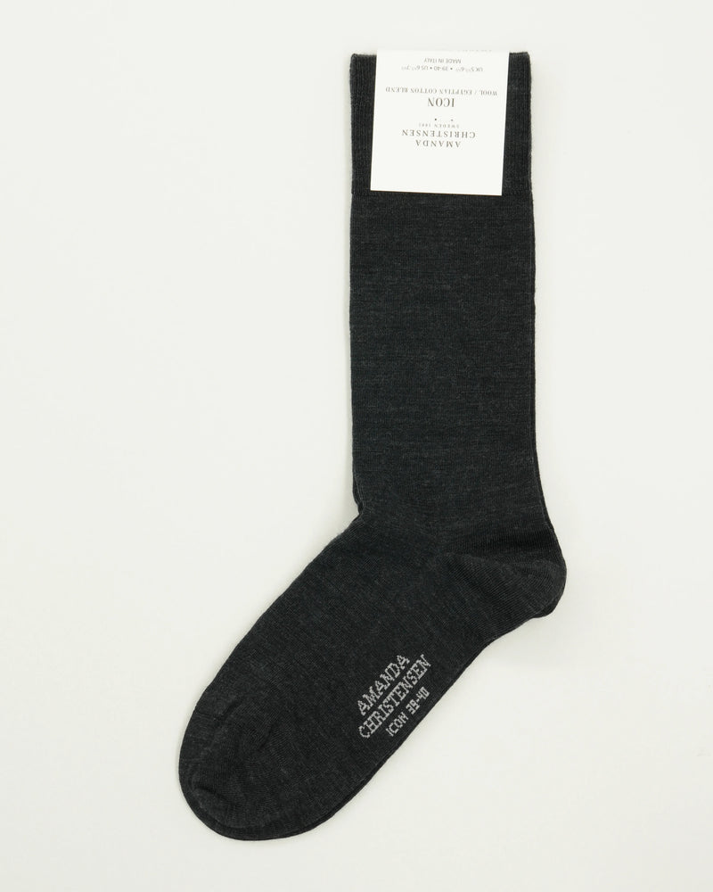 Amanda Christensen Sock Icon Wool Blend Dark Grey