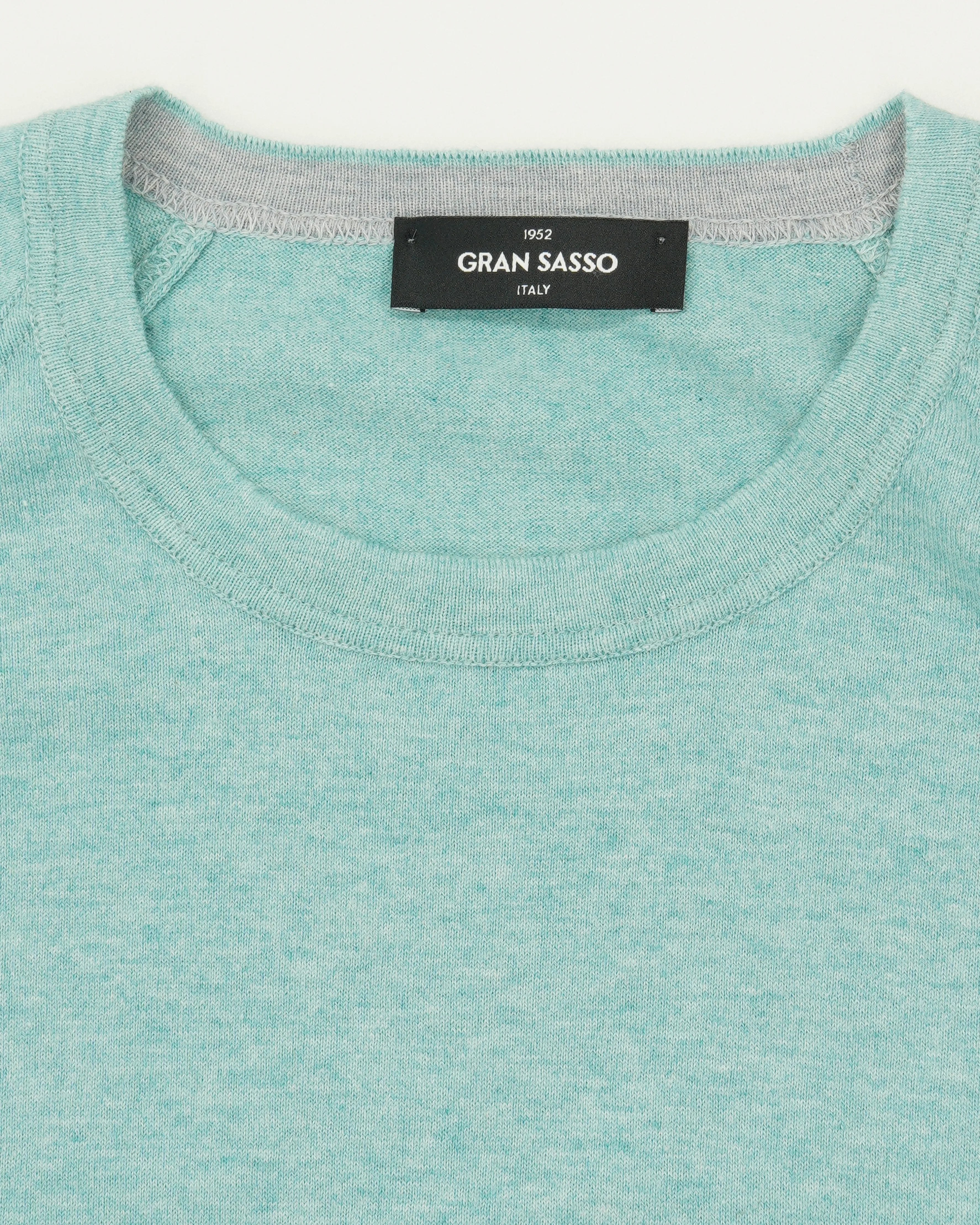 Gran Sasso Crewneck Cotton Cashmere Mint Blue Green