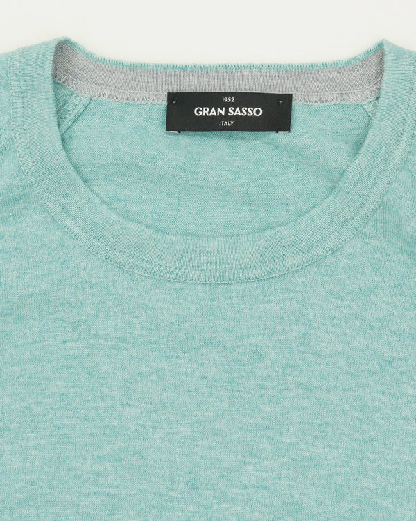 Gran Sasso Crewneck Cotton Cashmere Mint Blue Green