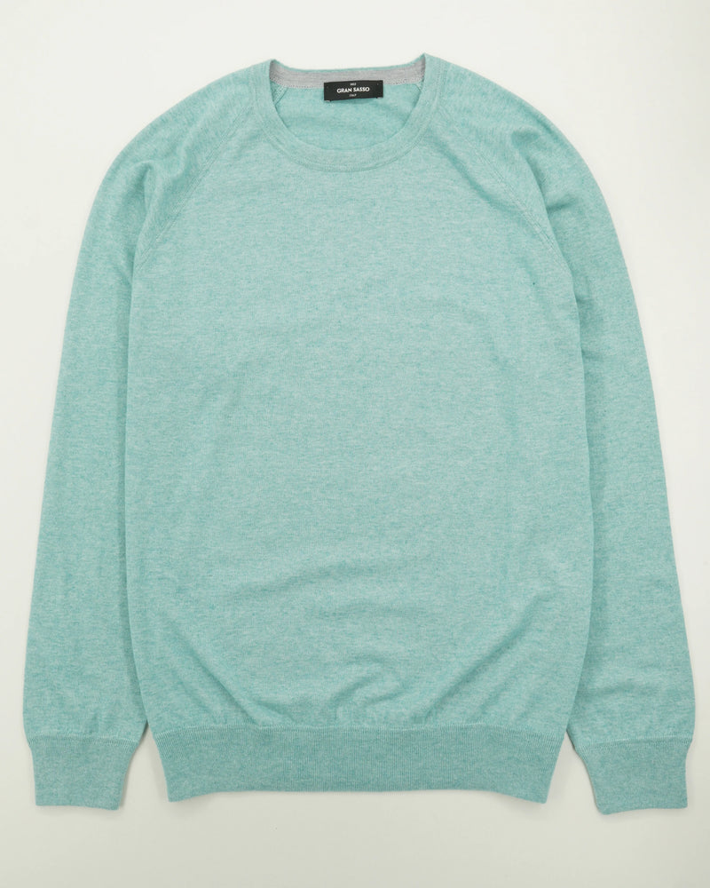 Gran Sasso Crewneck Cotton Cashmere Mint Blue Green