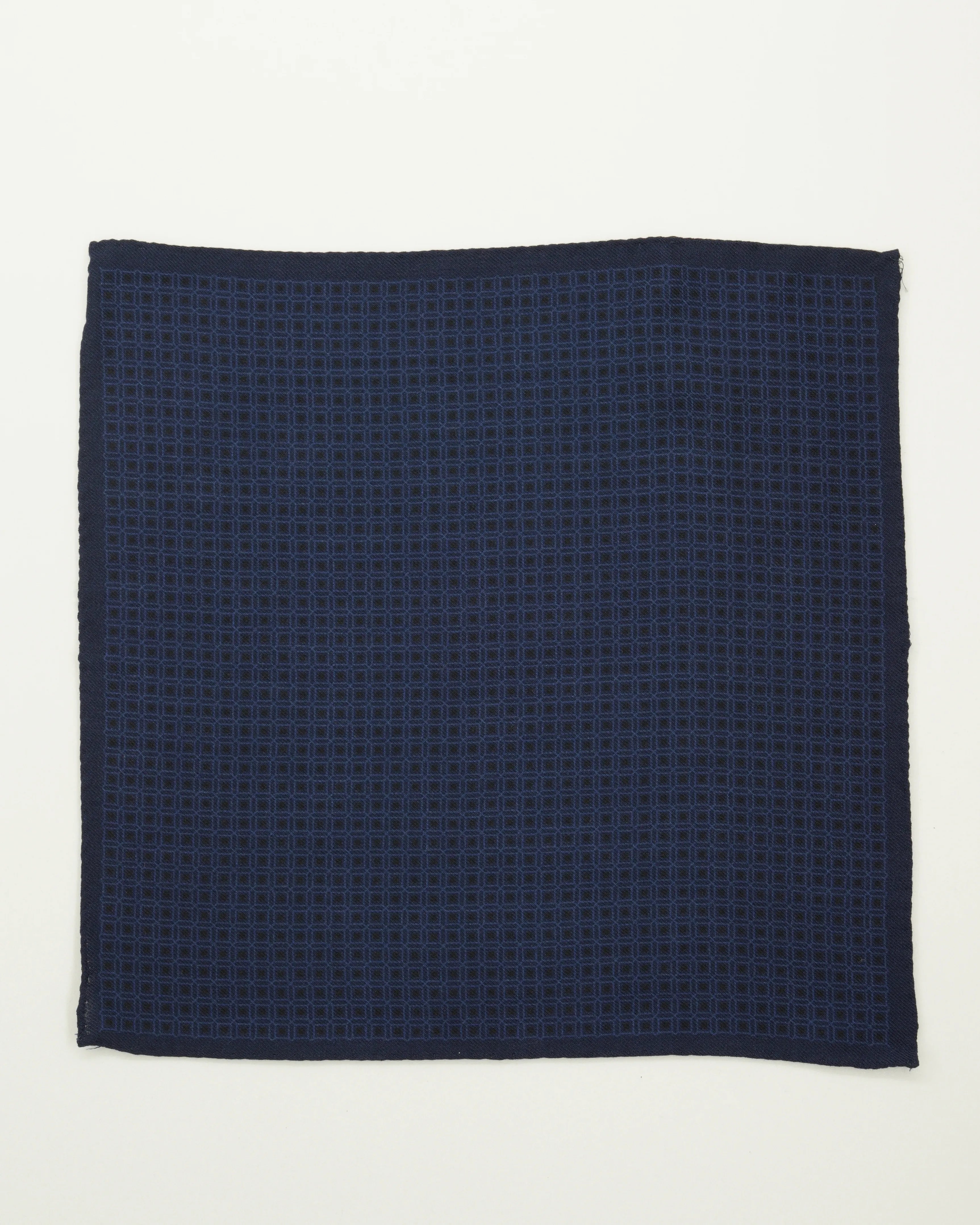 Altea Pocket Square Pure Wool Geometrical Navy