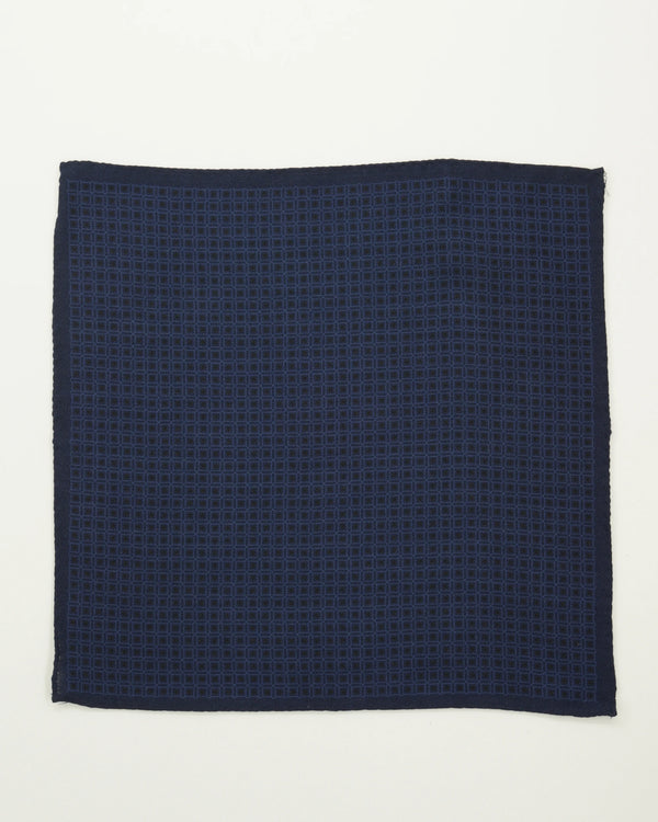 Altea Pocket Square Pure Wool Geometrical Navy