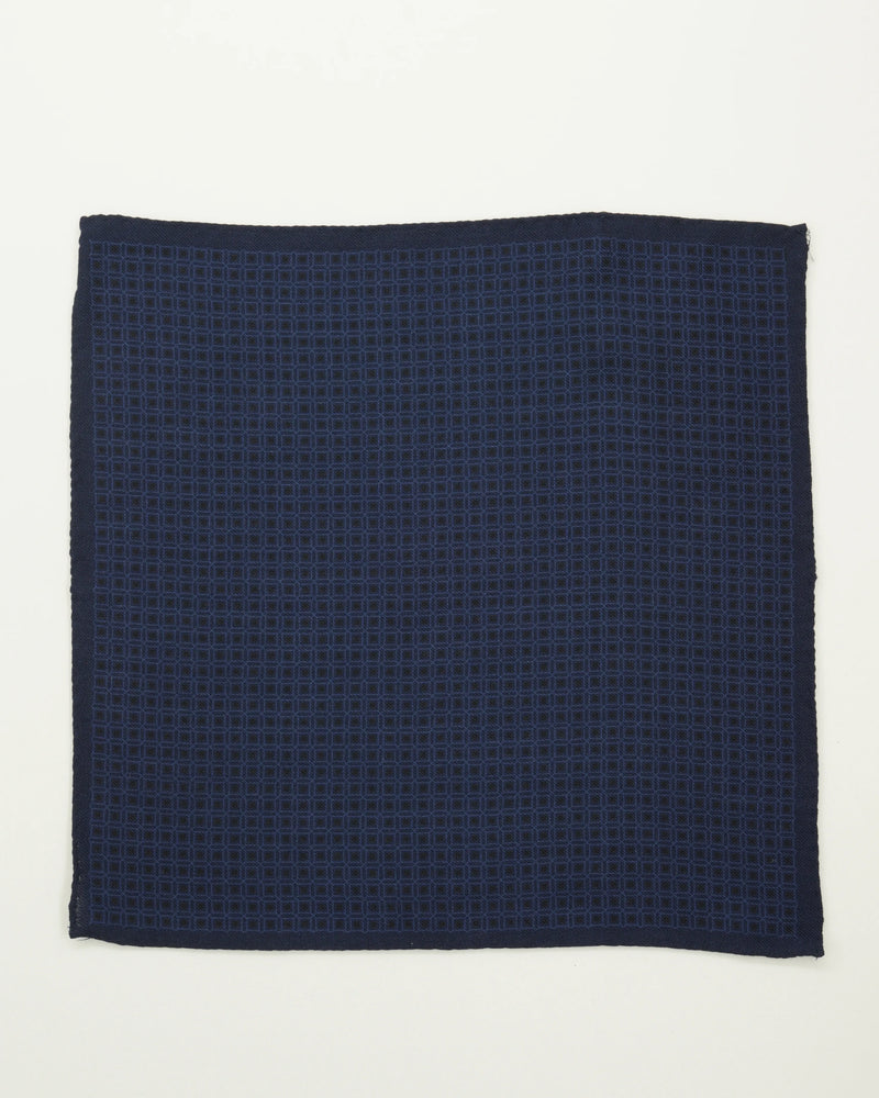 Altea Pocket Square Pure Wool Geometrical Navy