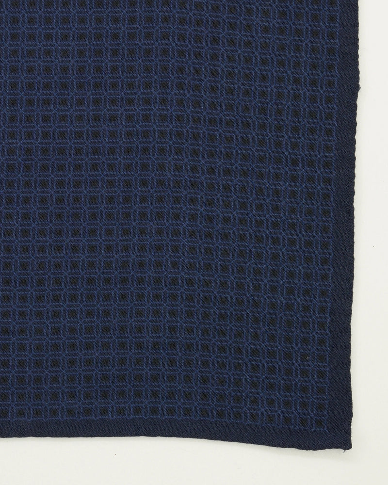Altea Pocket Square Pure Wool Geometrical Navy