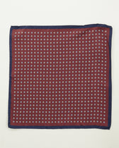 Altea Pocket Square Pure Silk Floral Soft Red