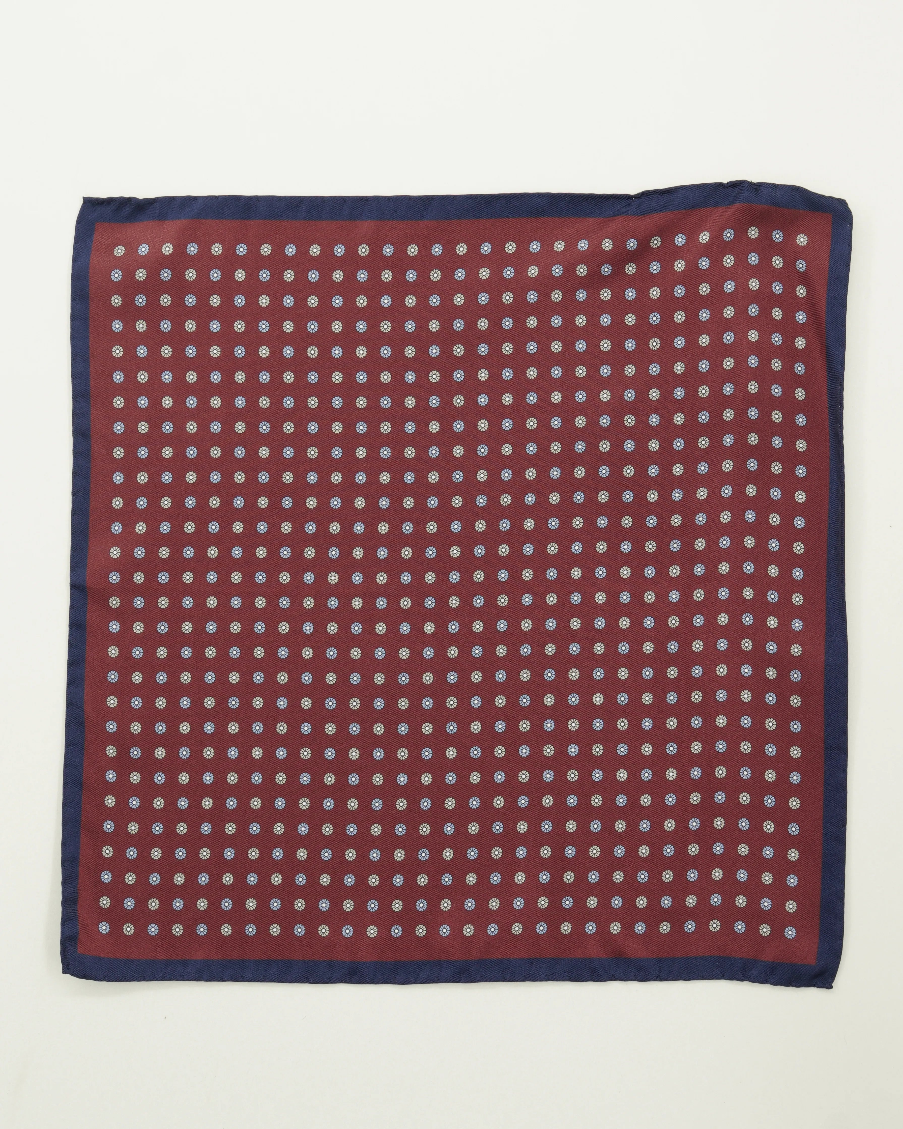Altea Pocket Square Pure Silk Floral Soft Red