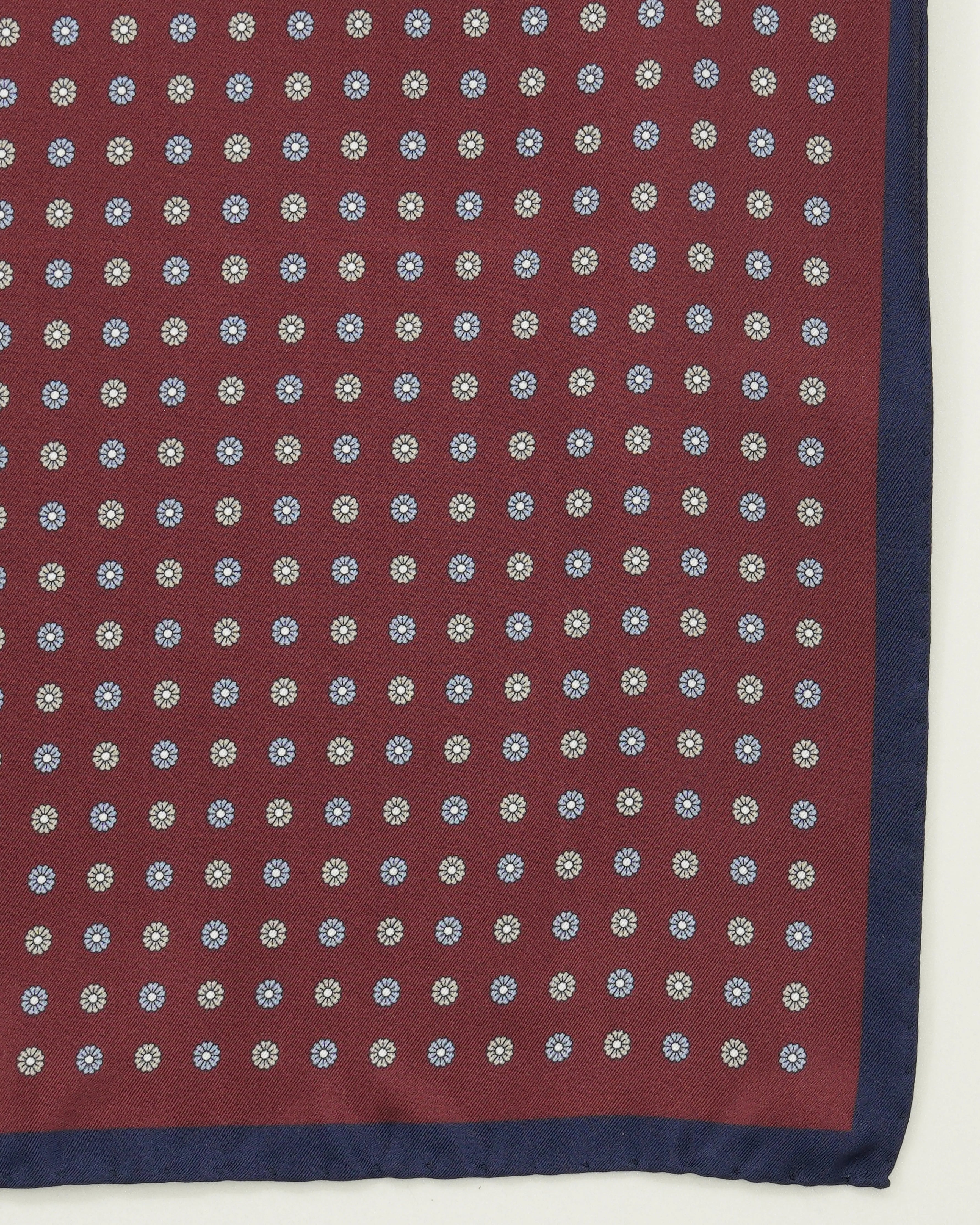 Altea Pocket Square Pure Silk Floral Soft Red