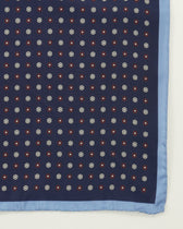 Altea Pocket Square Pure Silk Floral Navy