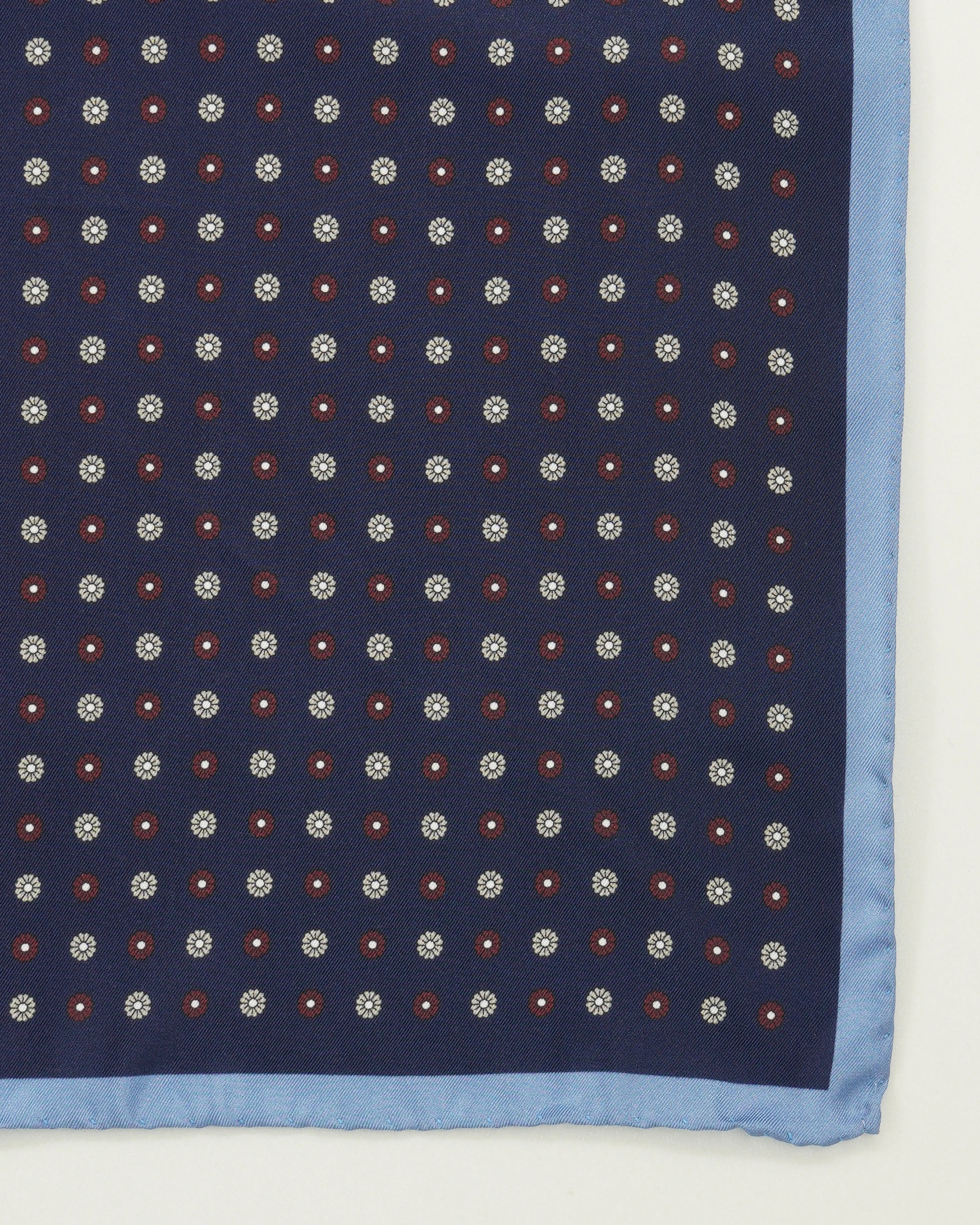 Altea Pocket Square Pure Silk Floral Navy