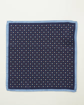 Altea Pocket Square Pure Silk Floral Navy