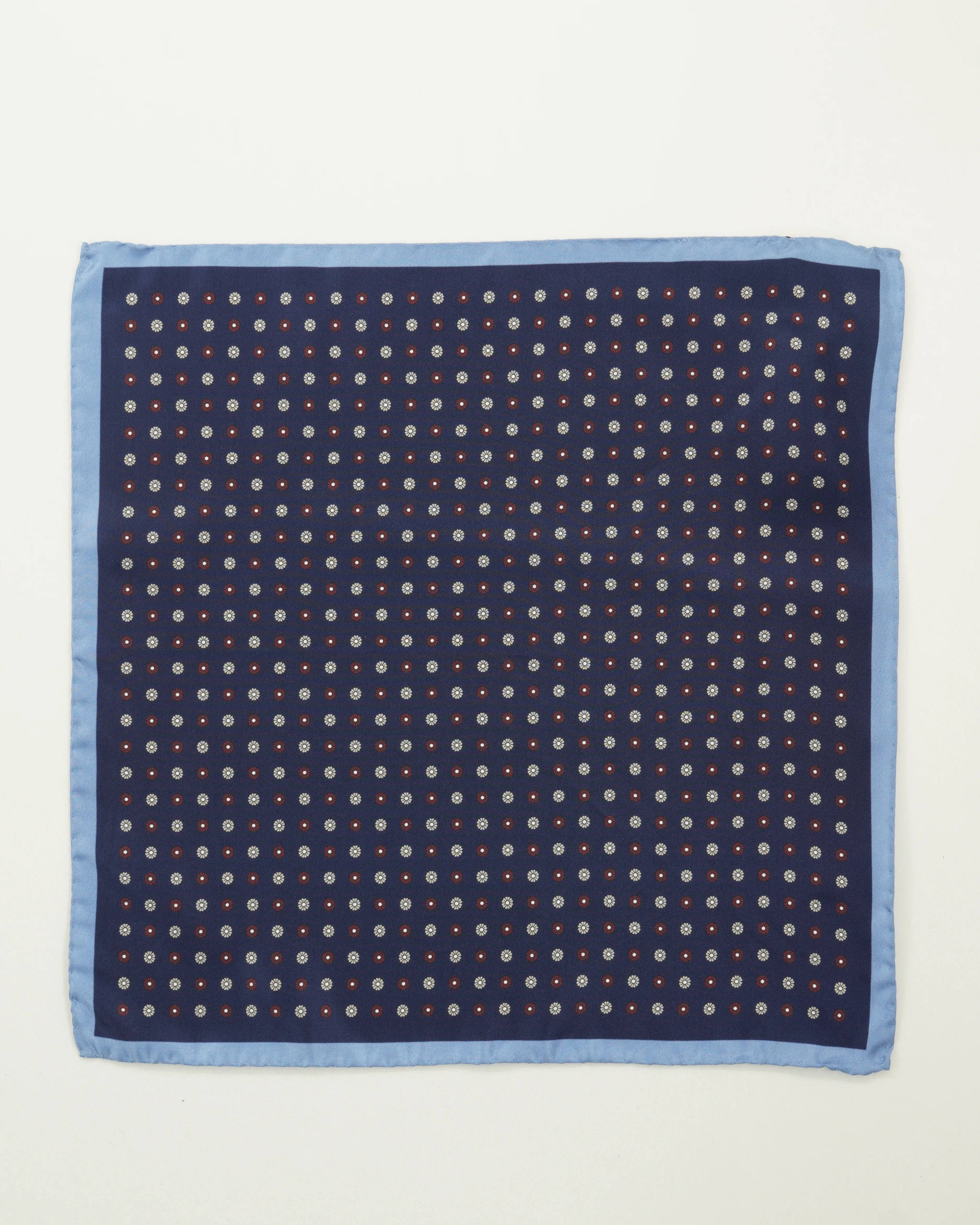 Altea Pocket Square Pure Silk Floral Navy