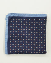 Altea Pocket Square Pure Silk Floral Navy