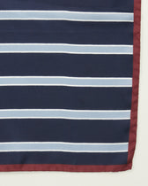 Altea Pocket Square Pure Silk Striped Blue Navy