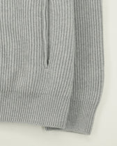 Gran Sasso Full Zip Wool Cashmere Rib Medium Grey