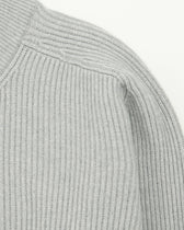 Gran Sasso Full Zip Wool Cashmere Rib Medium Grey