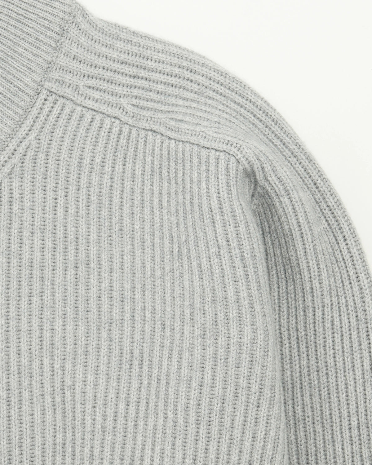 Gran Sasso Full Zip Wool Cashmere Rib Medium Grey