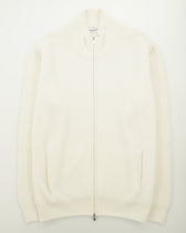 Gran Sasso Full Zip Wool Cashmere Rib Cream