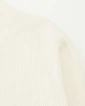 Gran Sasso Full Zip Wool Cashmere Rib Cream