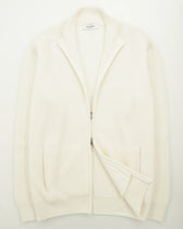 Gran Sasso Full Zip Wool Cashmere Rib Cream