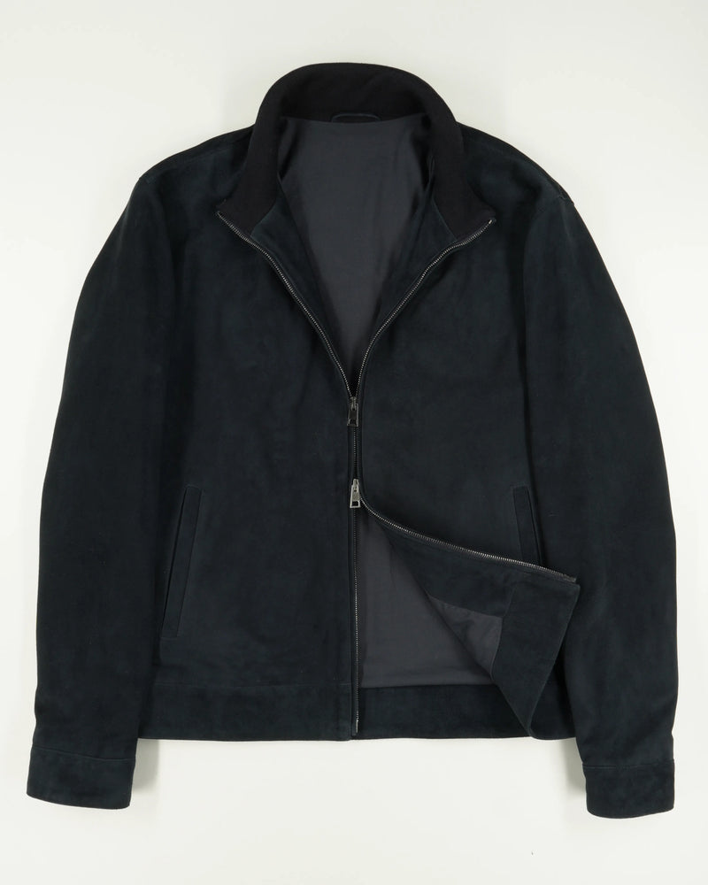 Zonda Jacket Blouson Zip Suede Navy