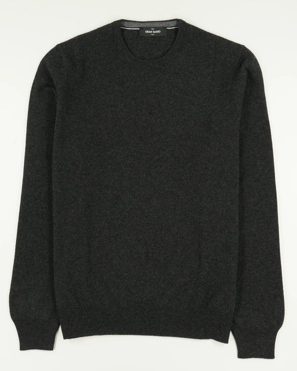 Gran Sasso Crewneck Pure Cashmere Dark Grey