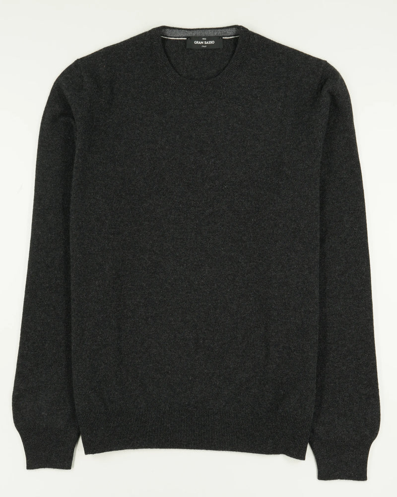 Gran Sasso Crewneck Pure Cashmere Dark Grey