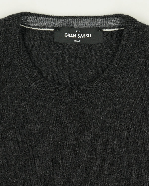 Gran Sasso Crewneck Pure Cashmere Dark Grey