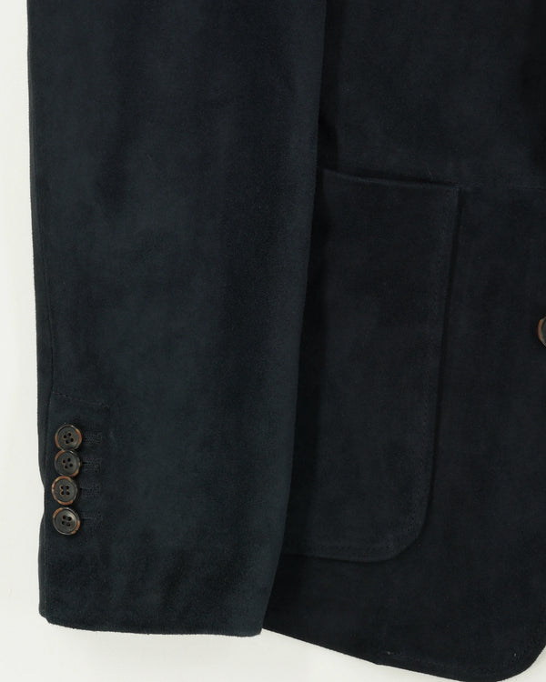 Zonda Jacket Notch Lapel Suede Navy