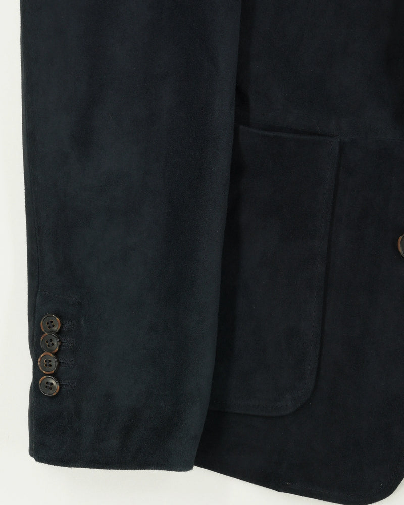 Zonda Jacket Notch Lapel Suede Navy
