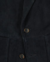 Zonda Jacket Notch Lapel Suede Navy