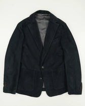 Zonda Jacket Notch Lapel Suede Navy