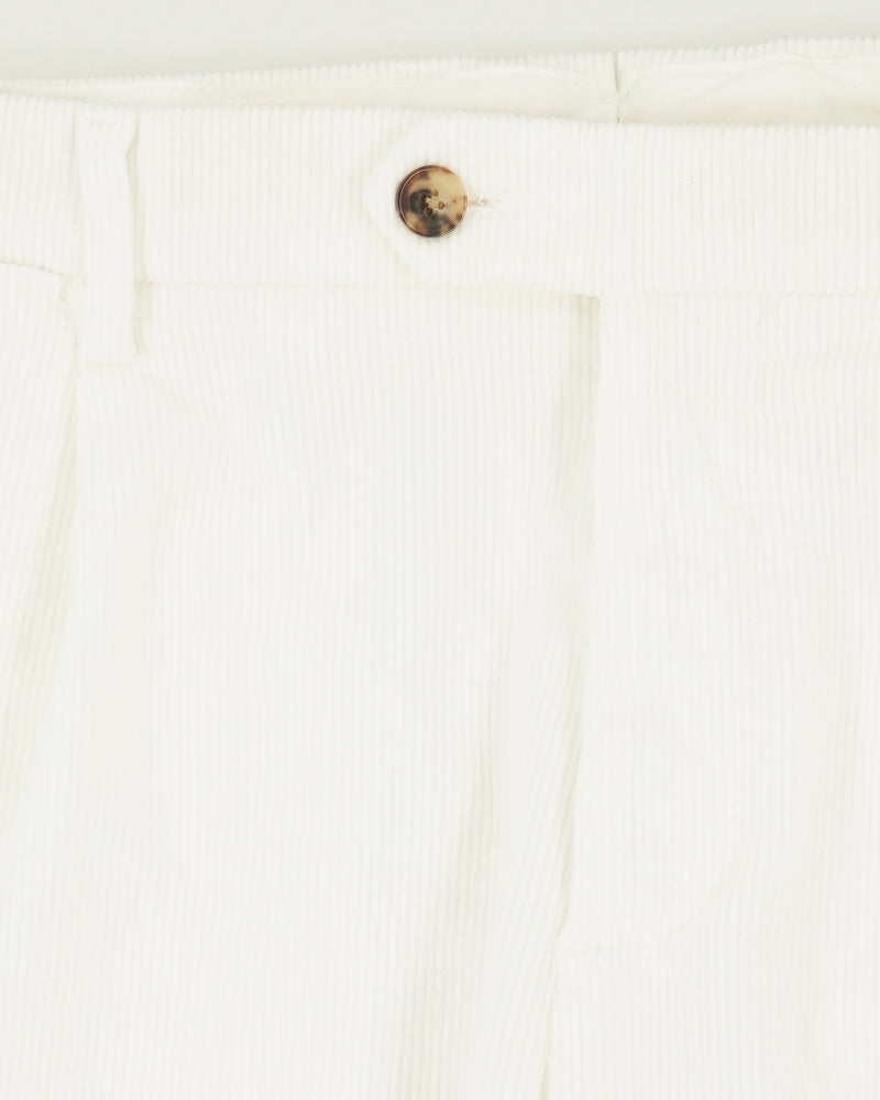 Lardini Trousers Corduroy Stretch Off White