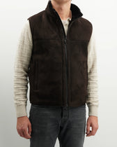 Ranwald Vest Merino Shearling Dark Brown