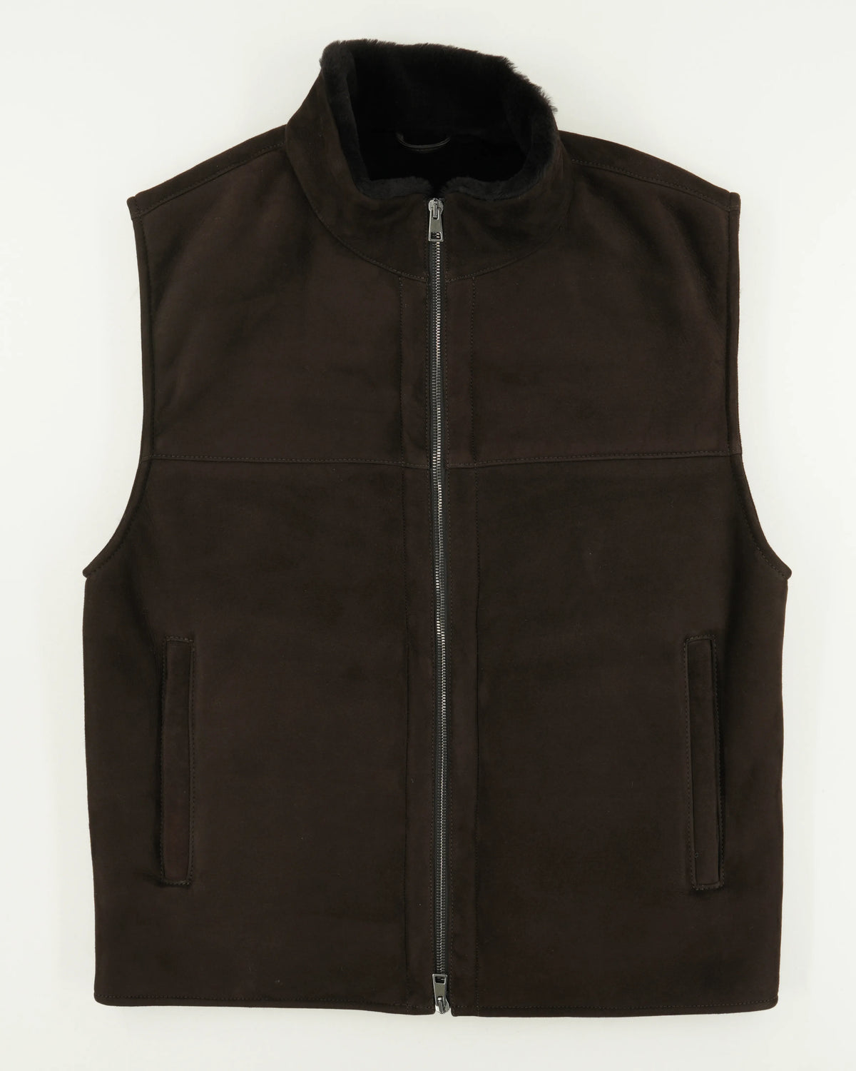 Ranwald Vest Merino Shearling Dark Brown