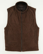 Ranwald Vest Suede Shearling Collar Brown