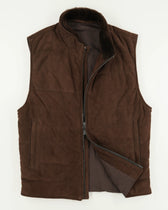 Ranwald Vest Suede Shearling Collar Brown