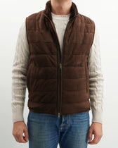 Ranwald Vest Suede Shearling Collar Brown
