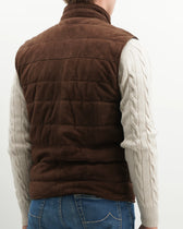 Ranwald Vest Suede Shearling Collar Brown