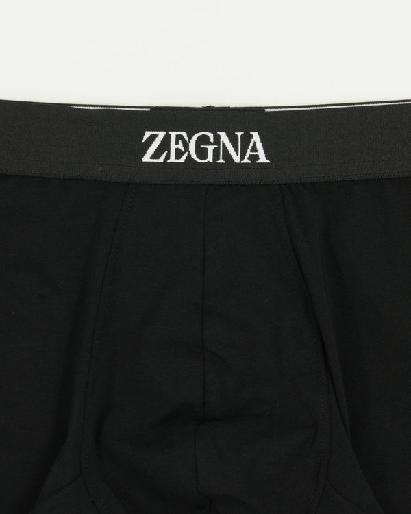 Zegna Trunks Black Middle Logo