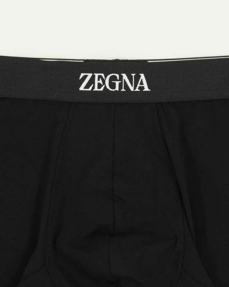 Zegna Trunks Black Middle Logo
