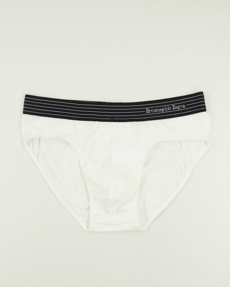 Zegna Briefs Cotton Stretch White Stripes