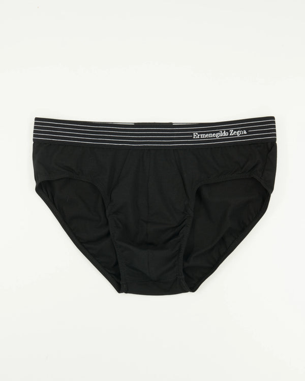Zegna Briefs Cotton Stretch Black Stripes