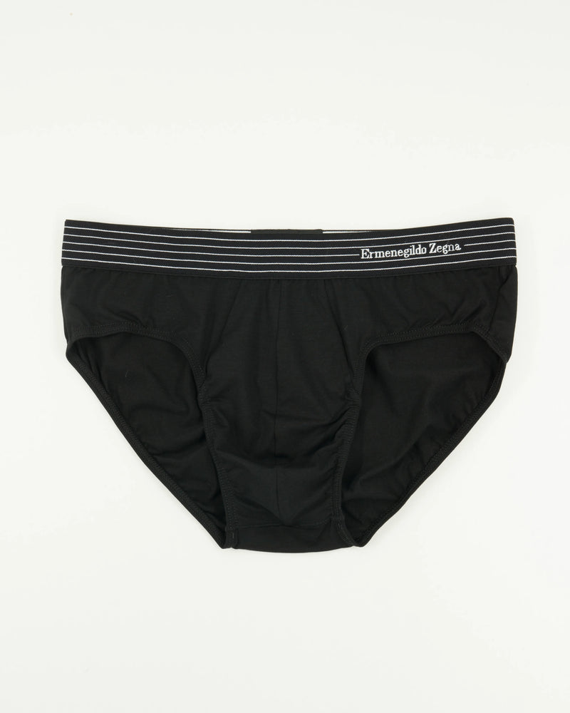Zegna Briefs Cotton Stretch Black Stripes