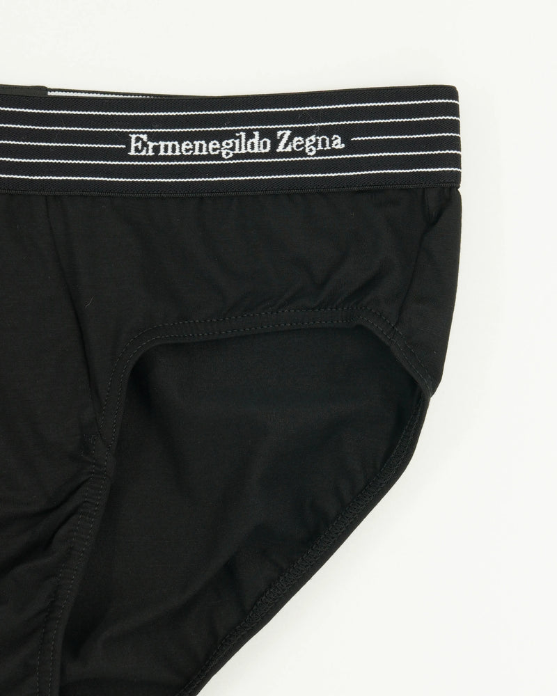 Zegna Briefs Cotton Stretch Black Stripes