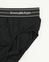 Zegna Briefs Cotton Stretch Black Double Stripes
