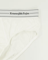 Zegna Briefs Cotton Stretch White Double Stripes