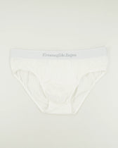Zegna Briefs Cotton Stretch White Logo